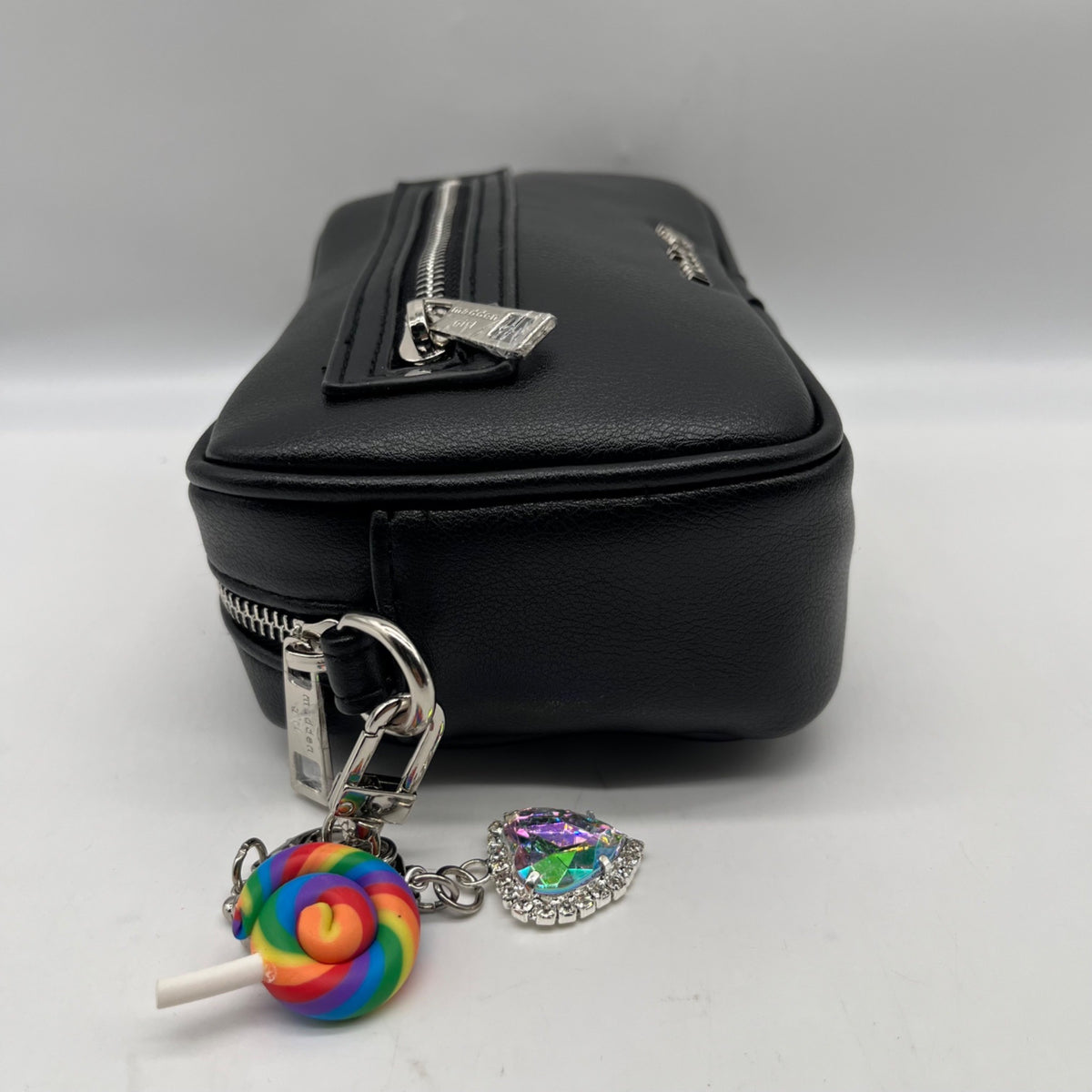 Madden Girl Black Faux Leather Crossbody Bag