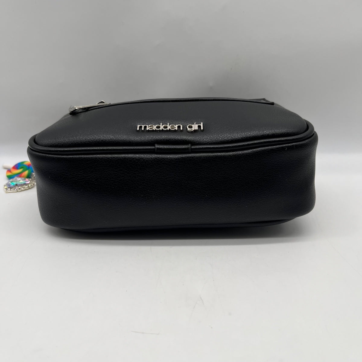 Madden Girl Black Faux Leather Crossbody Bag