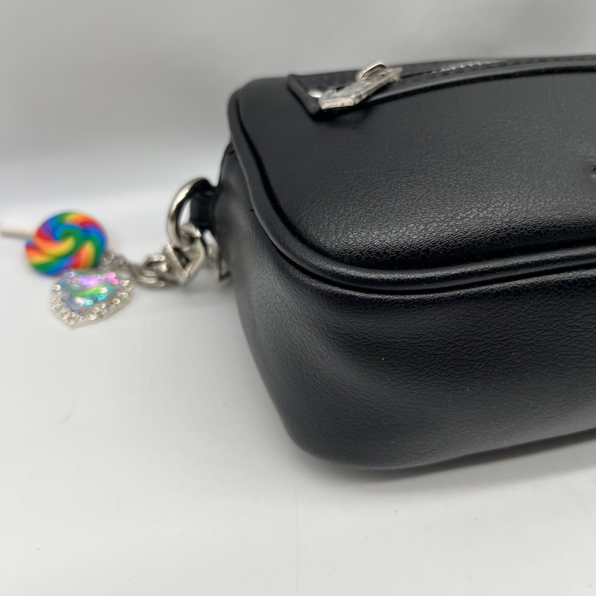 Madden Girl Black Faux Leather Crossbody Bag