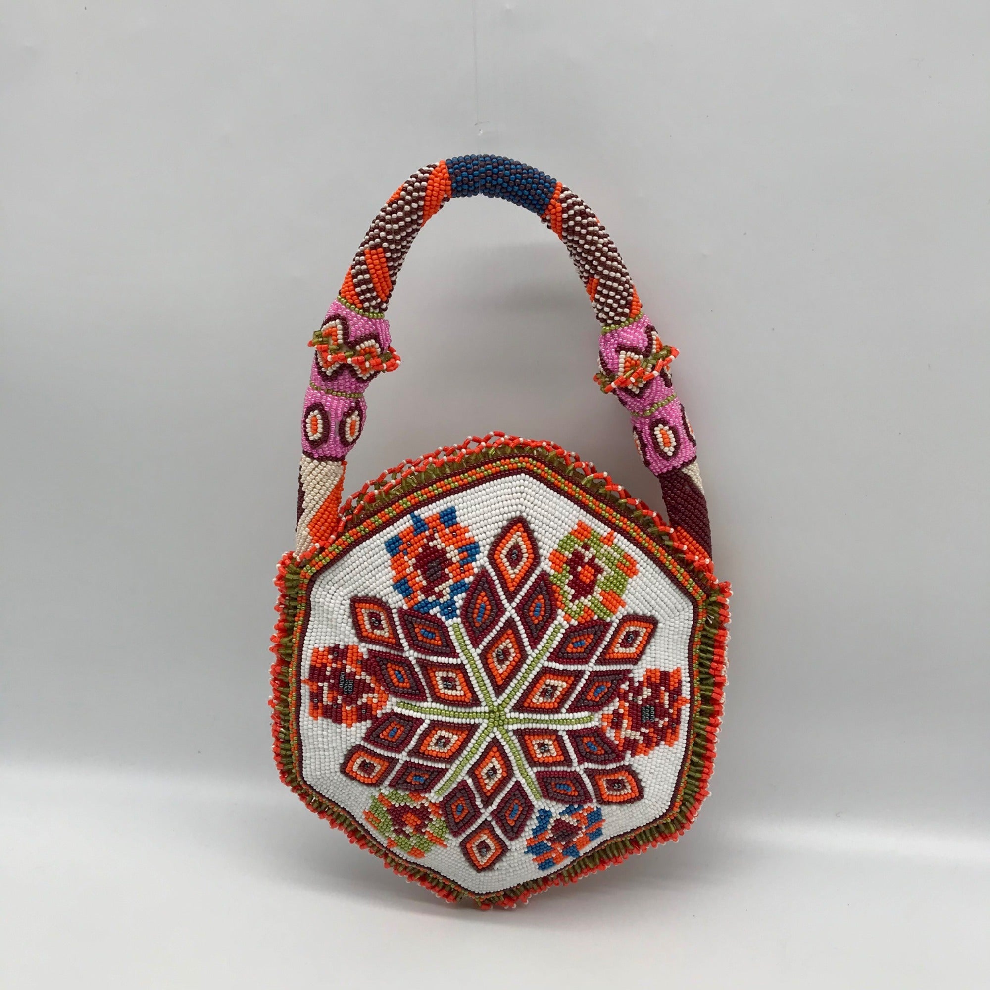 Tory Burch Multi Color Geometric Beaded Hand Bag