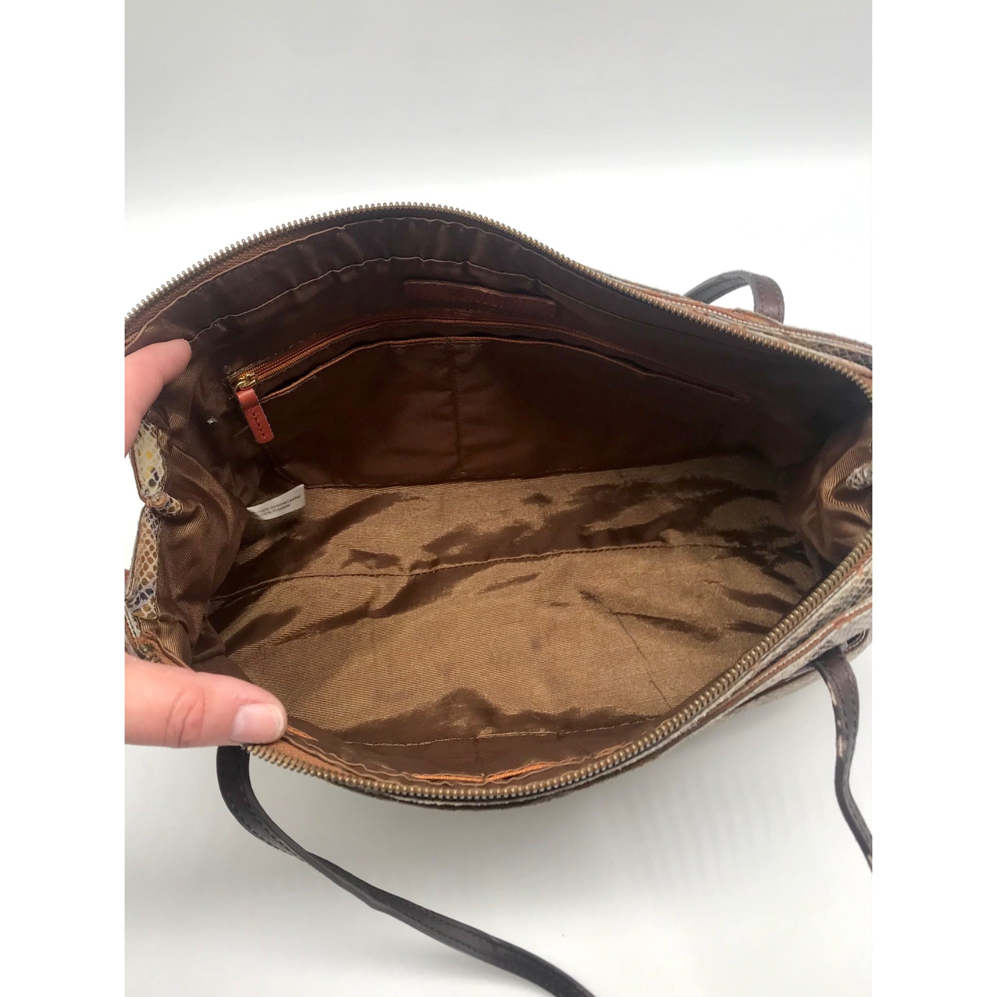 HOBO Friar Leather Python Embossed Shoulder Bag