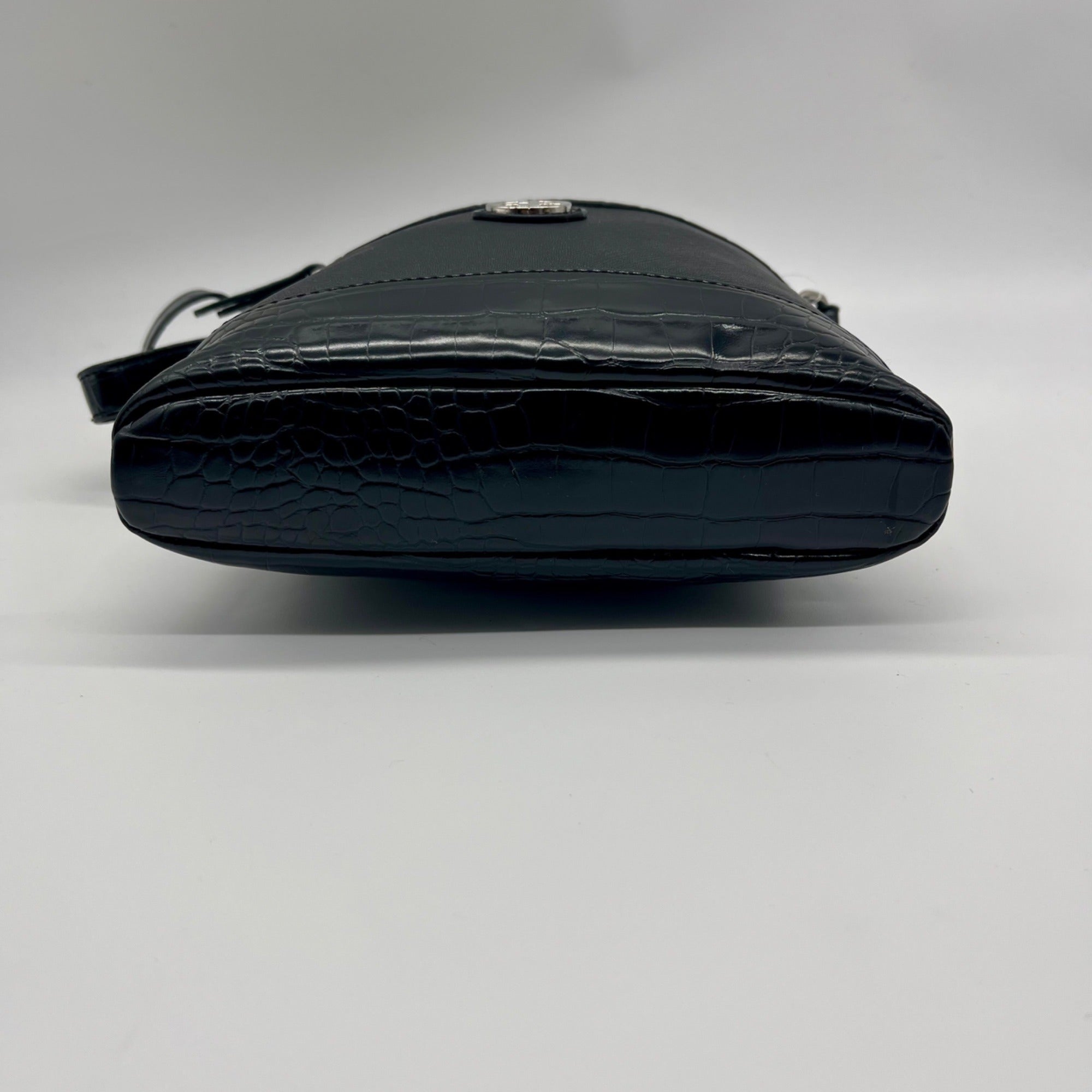 Giani Bernini Black Saffiano Croco North South Crossbody Bag