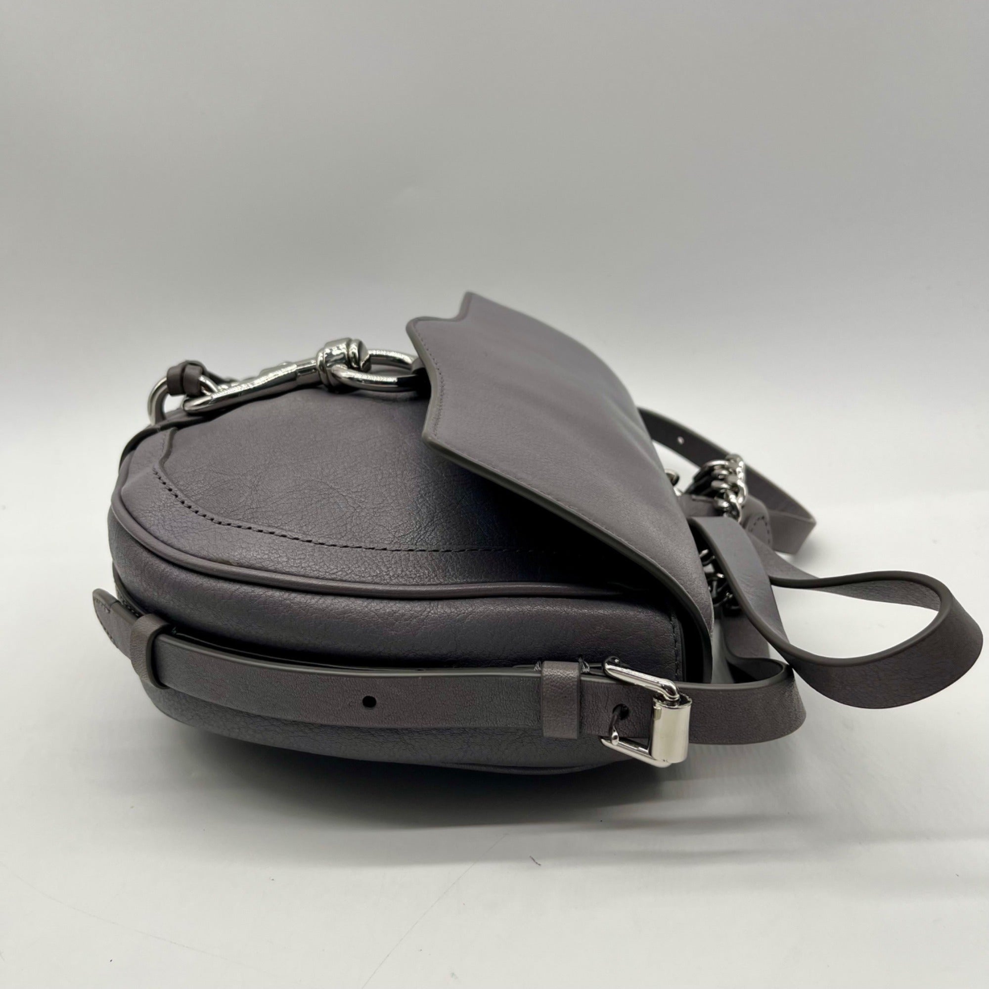 Rebecca Minkoff Grey Leather Megan Saddle Bag