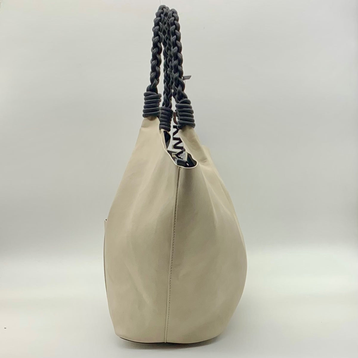 DKNY Light Grey Faux Leather Shoulder Bag