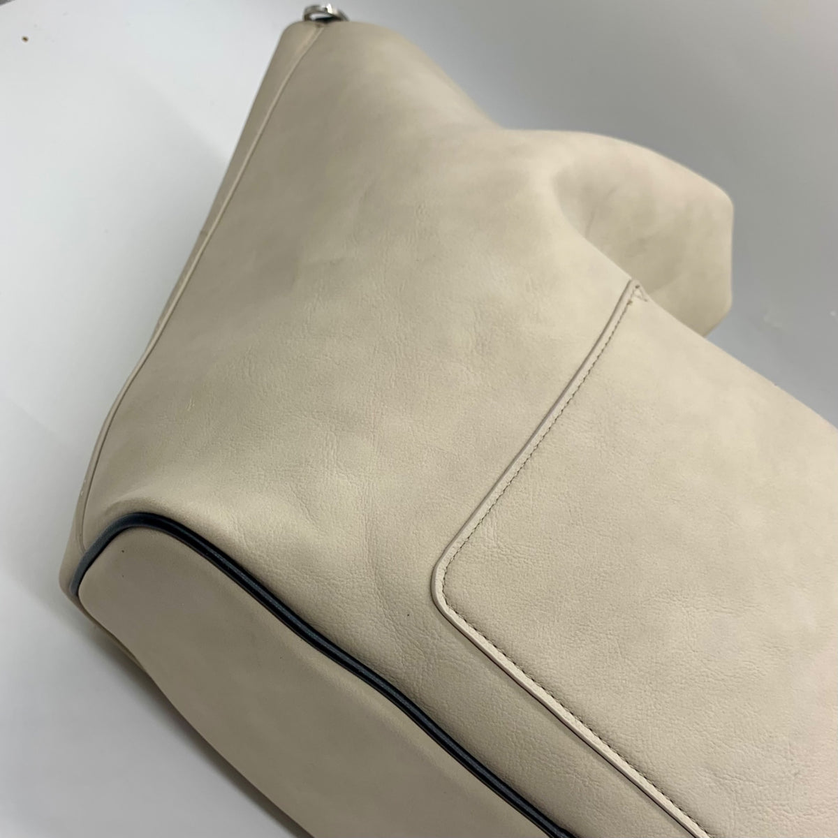 DKNY Light Grey Faux Leather Shoulder Bag