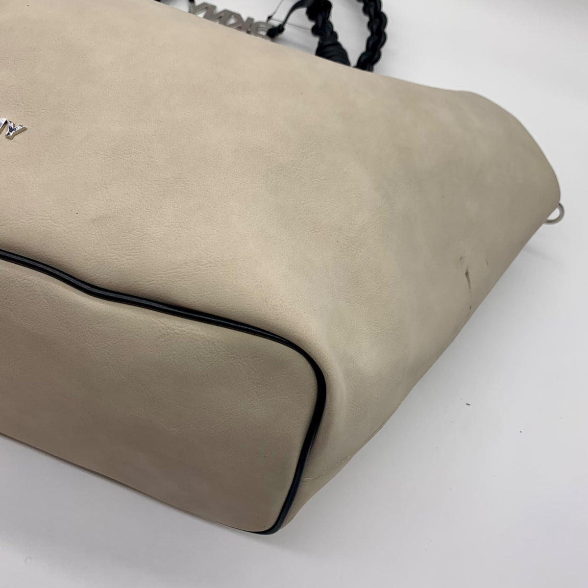 DKNY Light Grey Faux Leather Shoulder Bag