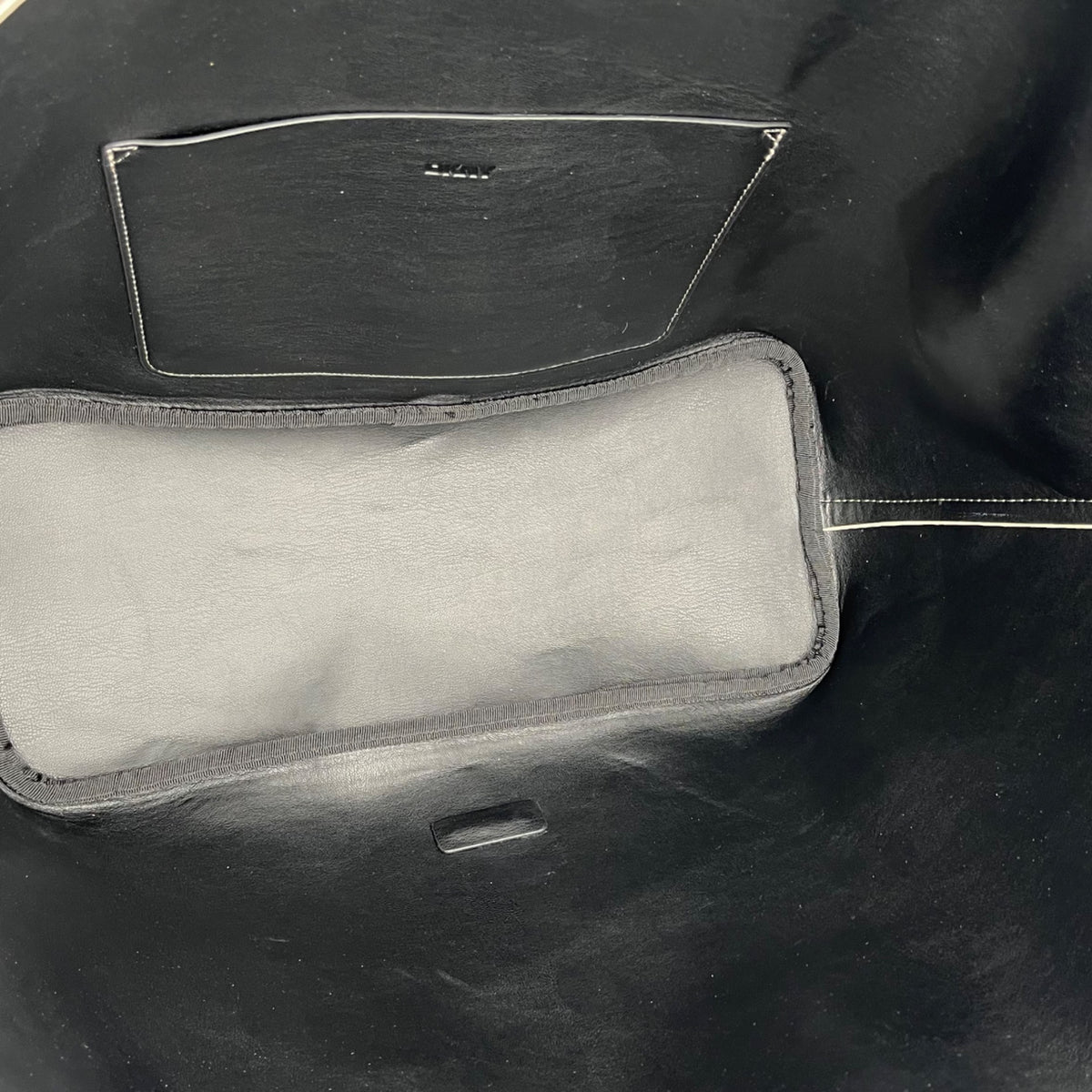 DKNY Light Grey Faux Leather Shoulder Bag