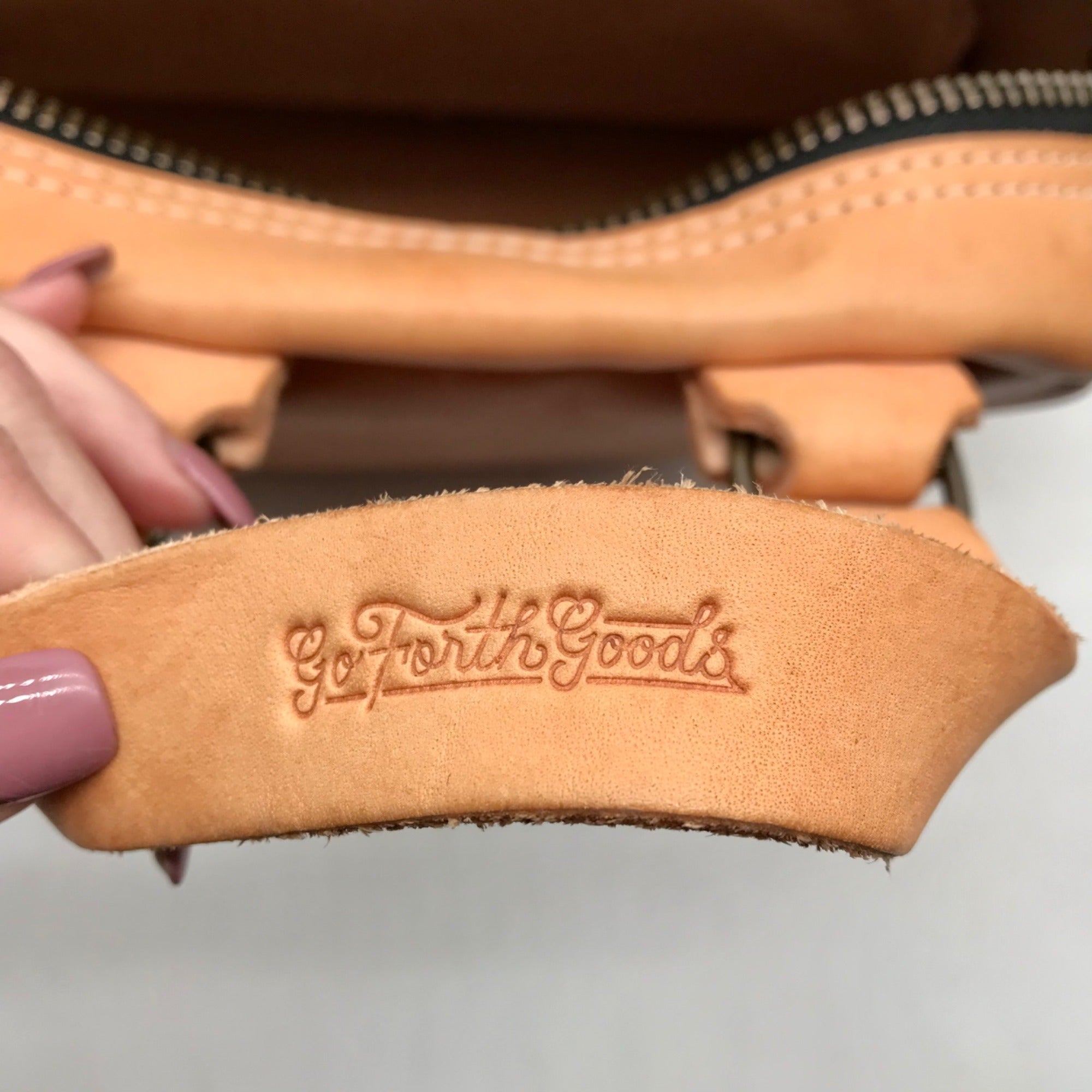 Go Forth Goods Hoffman Carmel Leather Mini Satchel Bag