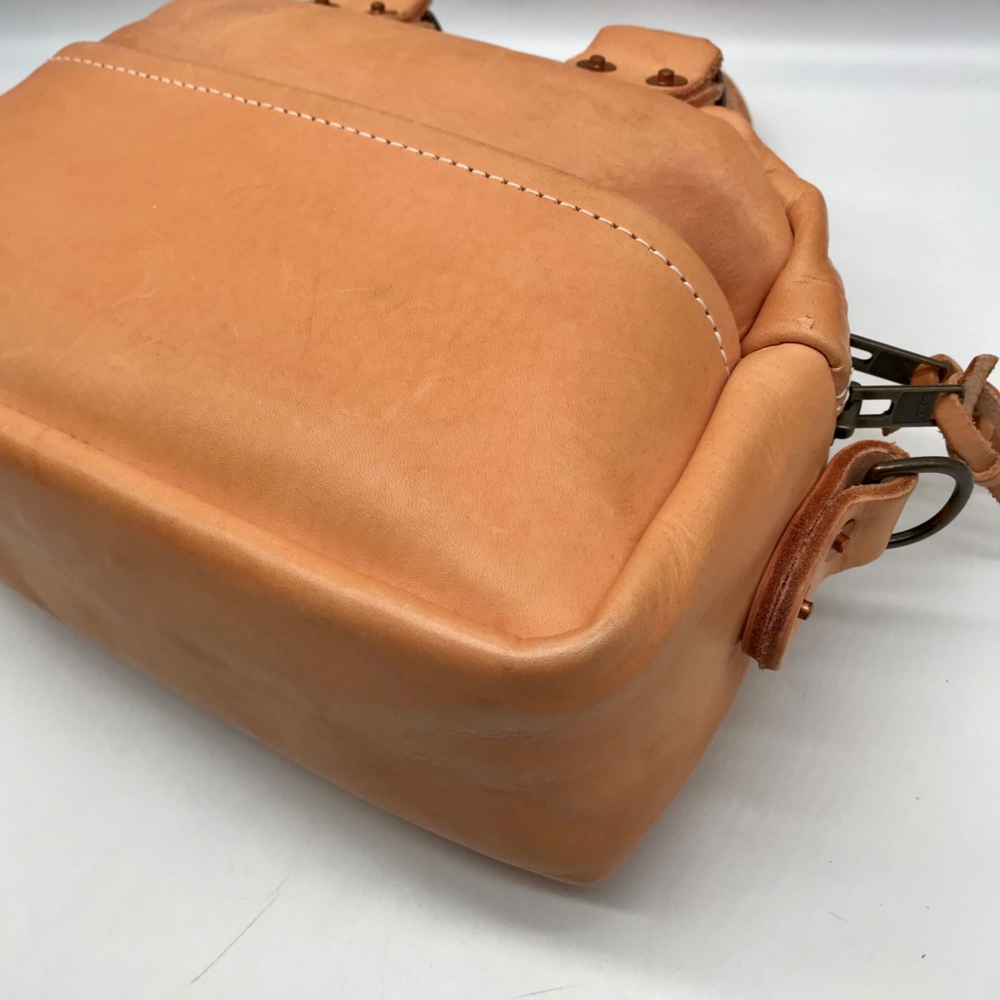 Go Forth Goods Hoffman Carmel Leather Mini Satchel Bag