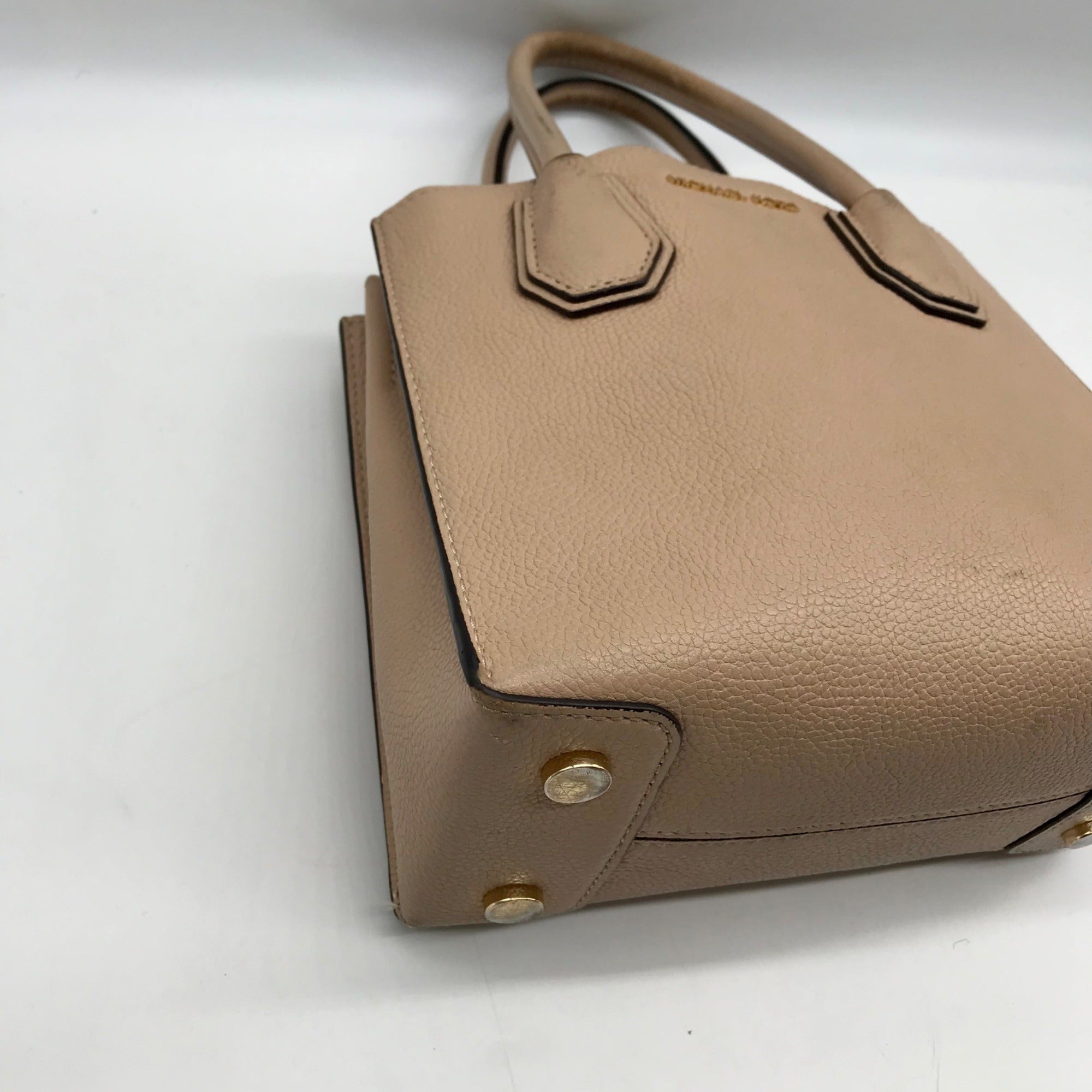 Michael Kors Tan Pebbled Leather Mercer Convertible Satchel