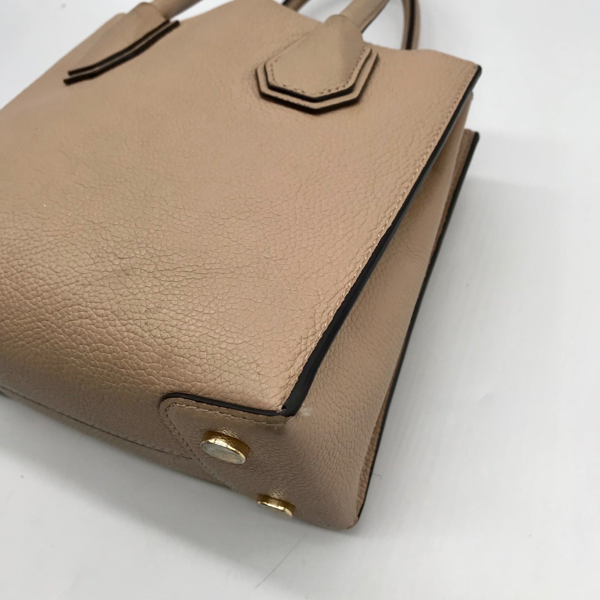 Michael Kors Tan Pebbled Leather Mercer Convertible Satchel