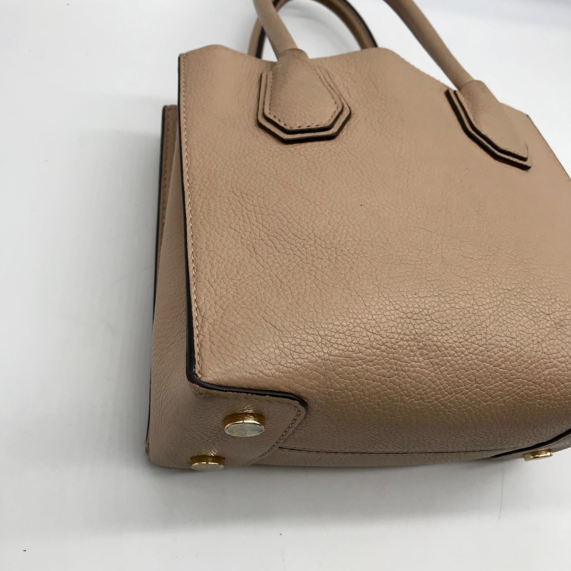 Michael Kors Tan Pebbled Leather Mercer Convertible Satchel
