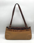 Brahmin Brown Crocodile Embossed Leather 25th Anniversary Edition Shoulder Bag