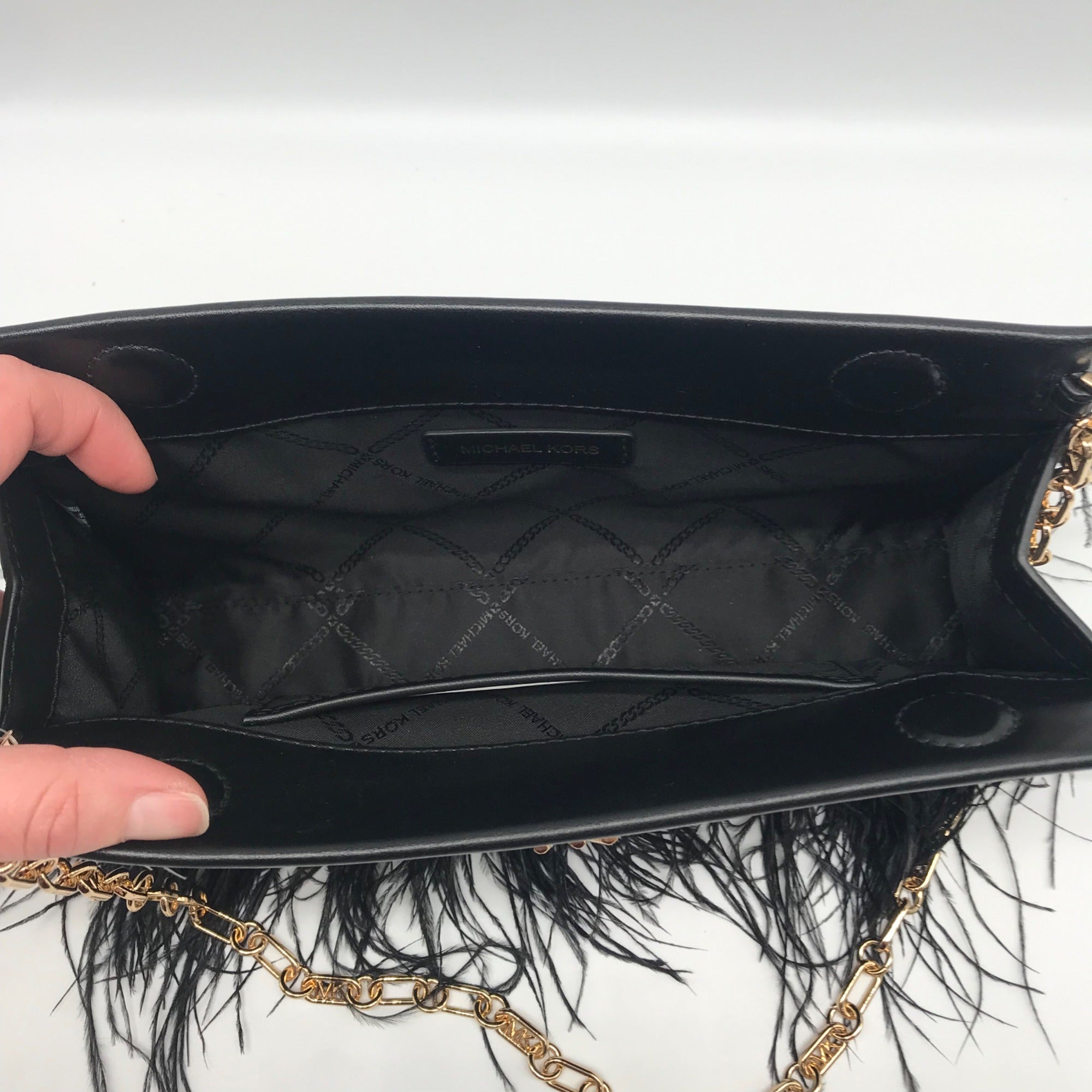 Michael Kors Large East West Tabitha Black Convertible Clutch