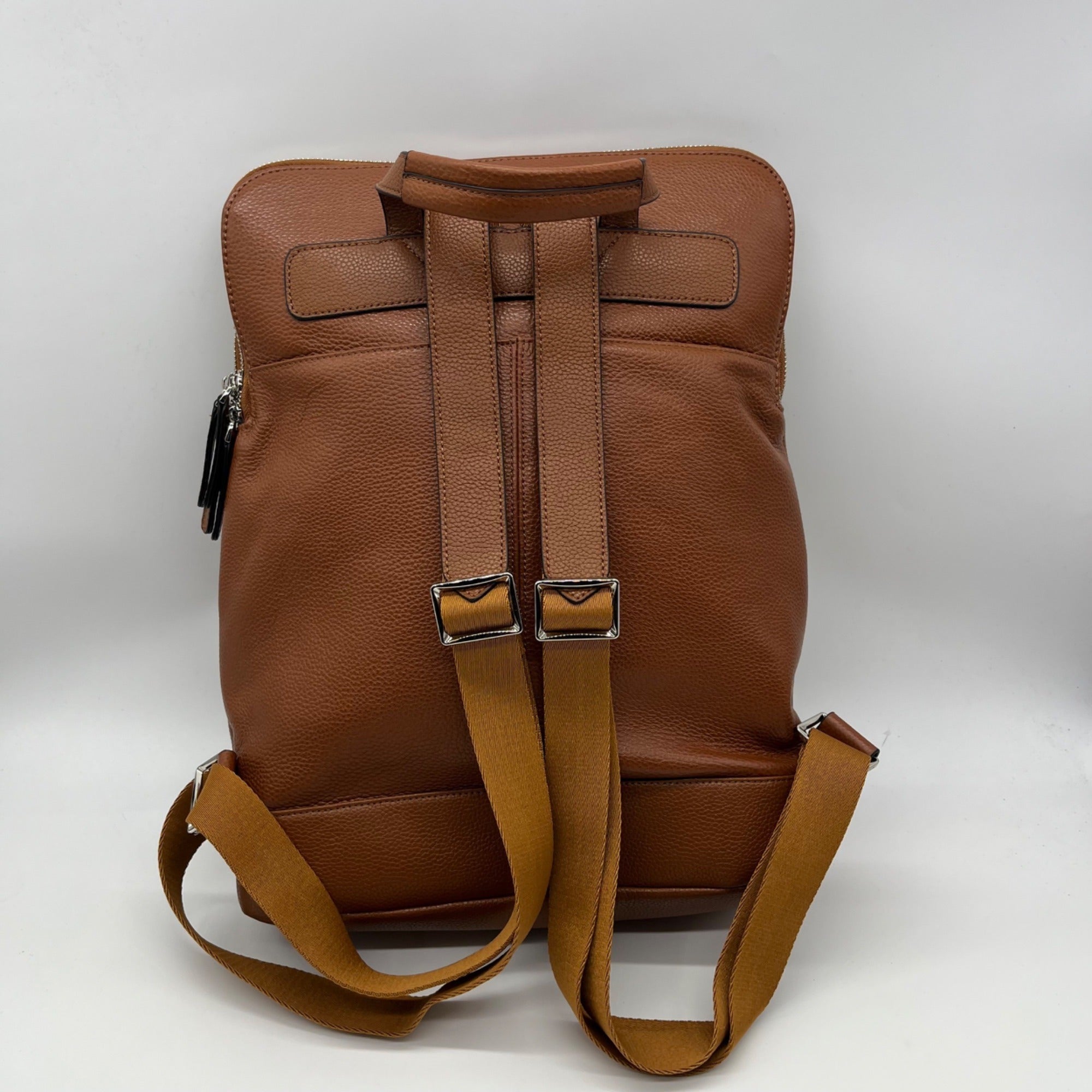 Bostanten Rich Cognac Pebbled Leather Backpack