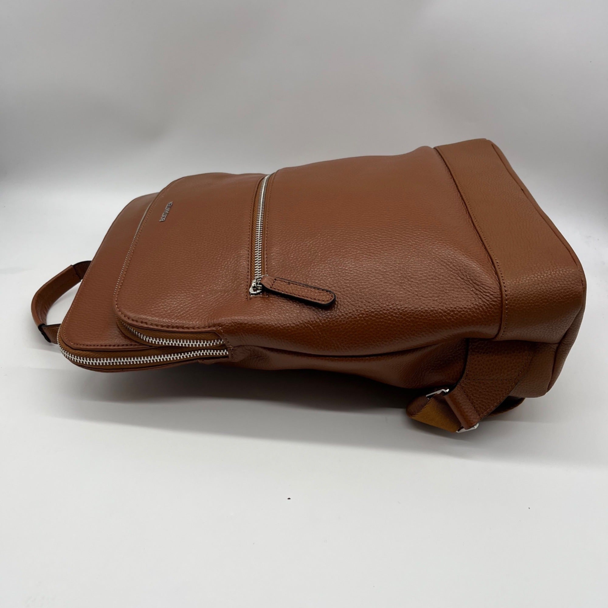 Bostanten Rich Cognac Pebbled Leather Backpack