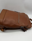 Bostanten Rich Cognac Pebbled Leather Backpack