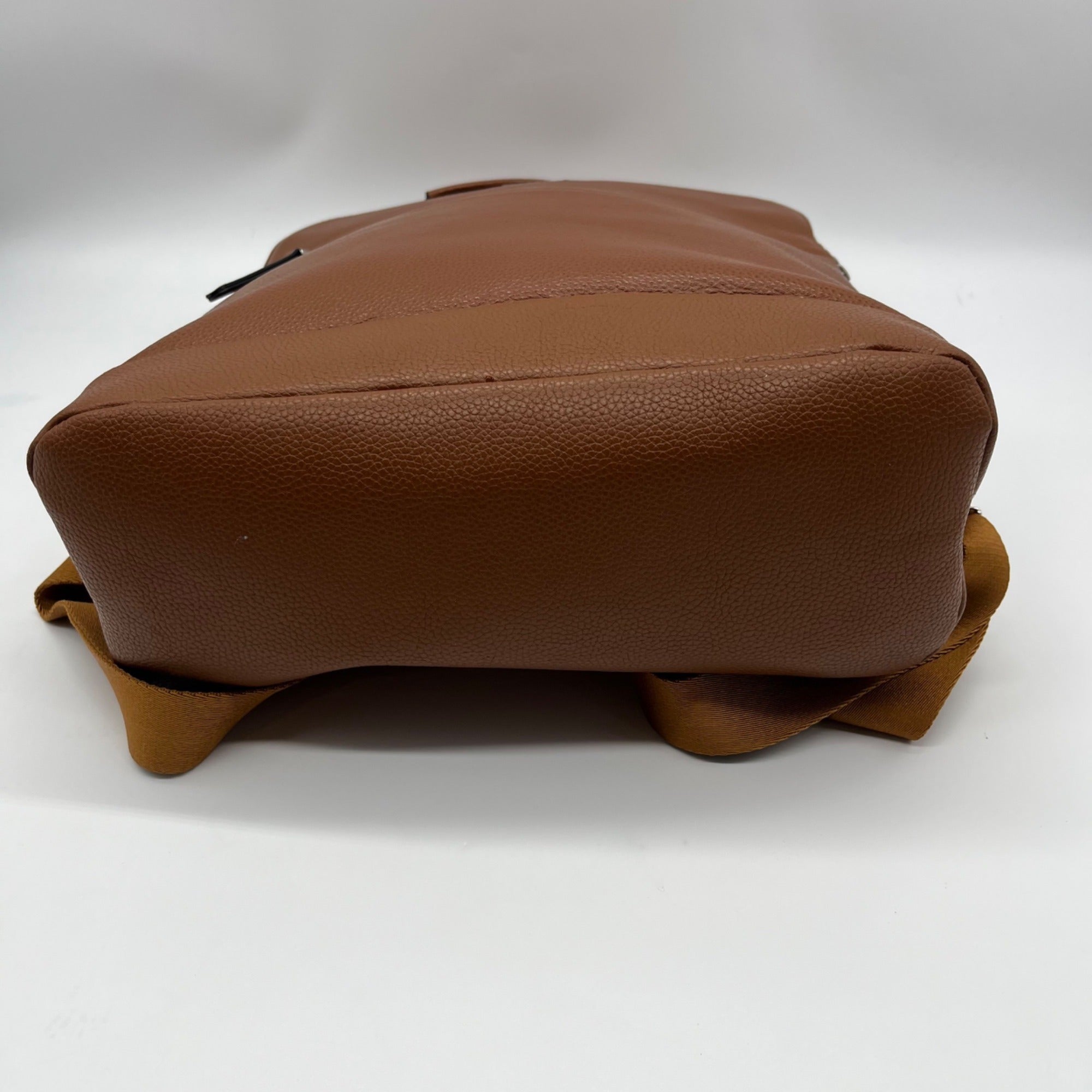Bostanten Rich Cognac Pebbled Leather Backpack