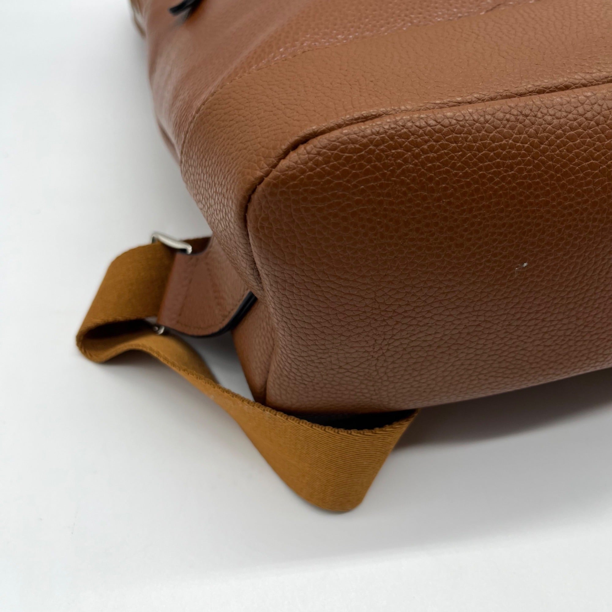 Bostanten Rich Cognac Pebbled Leather Backpack
