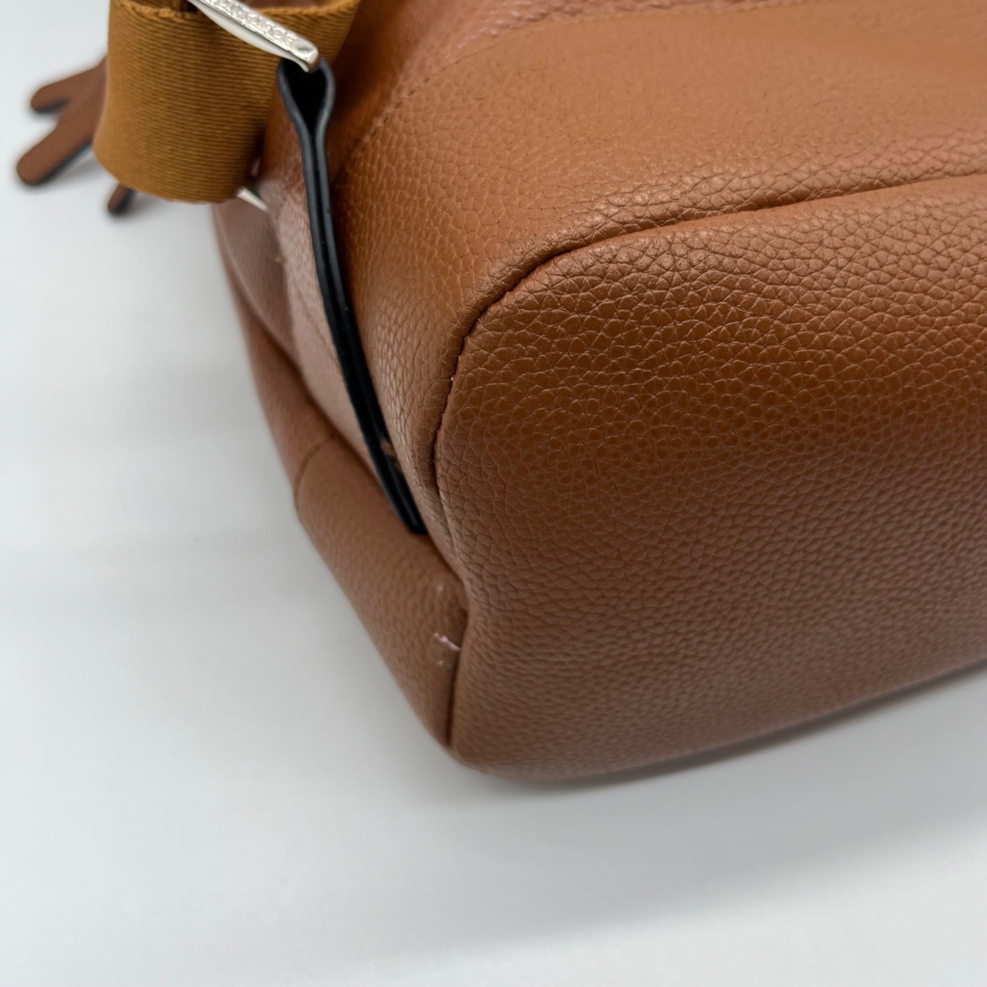 Bostanten Rich Cognac Pebbled Leather Backpack