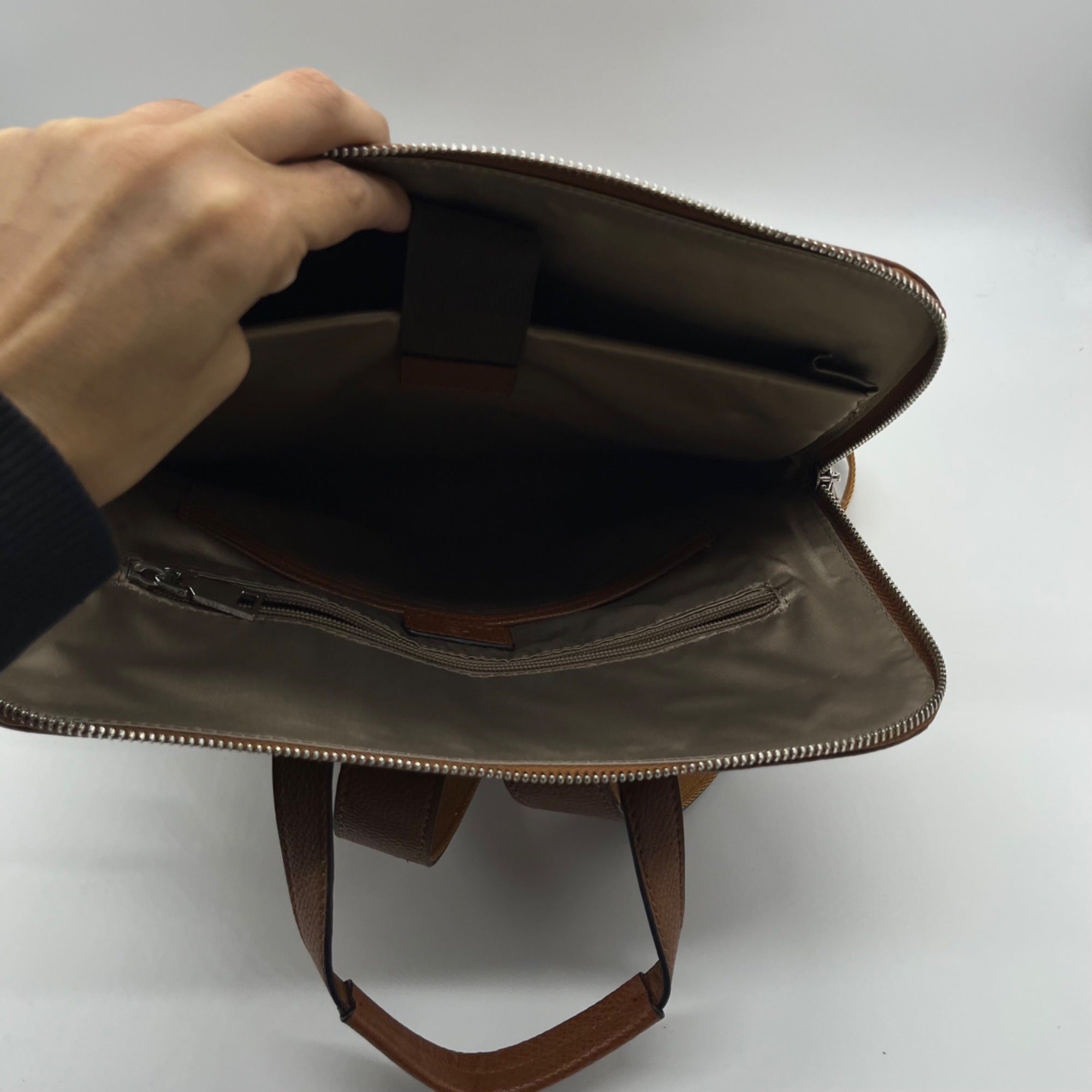 Bostanten Rich Cognac Pebbled Leather Backpack