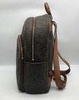 Michael Kors Brown Coated Canvas  Medium Abbey Backpack