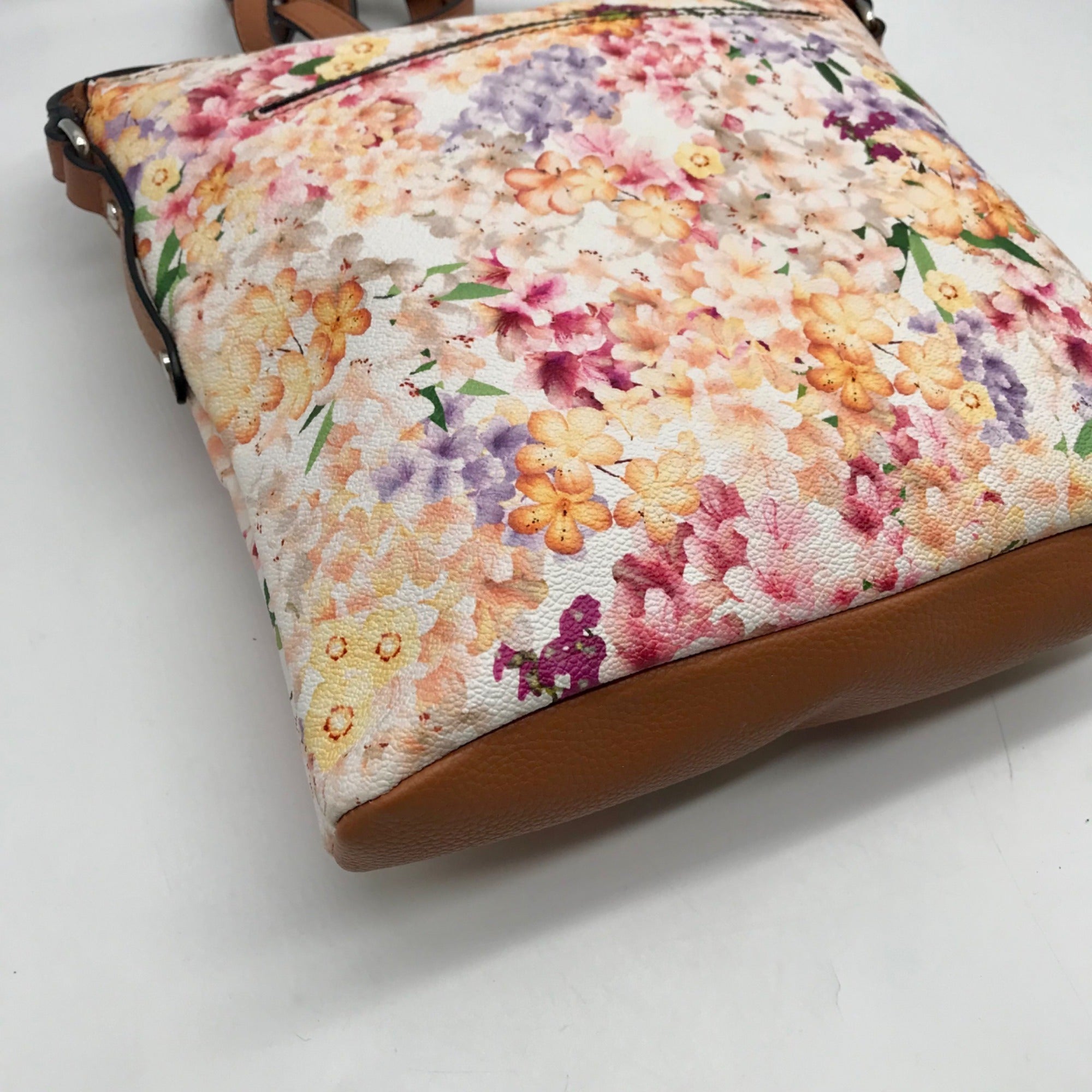 Dana Buchman Tan and Multicolored Everly Crossbody Bag