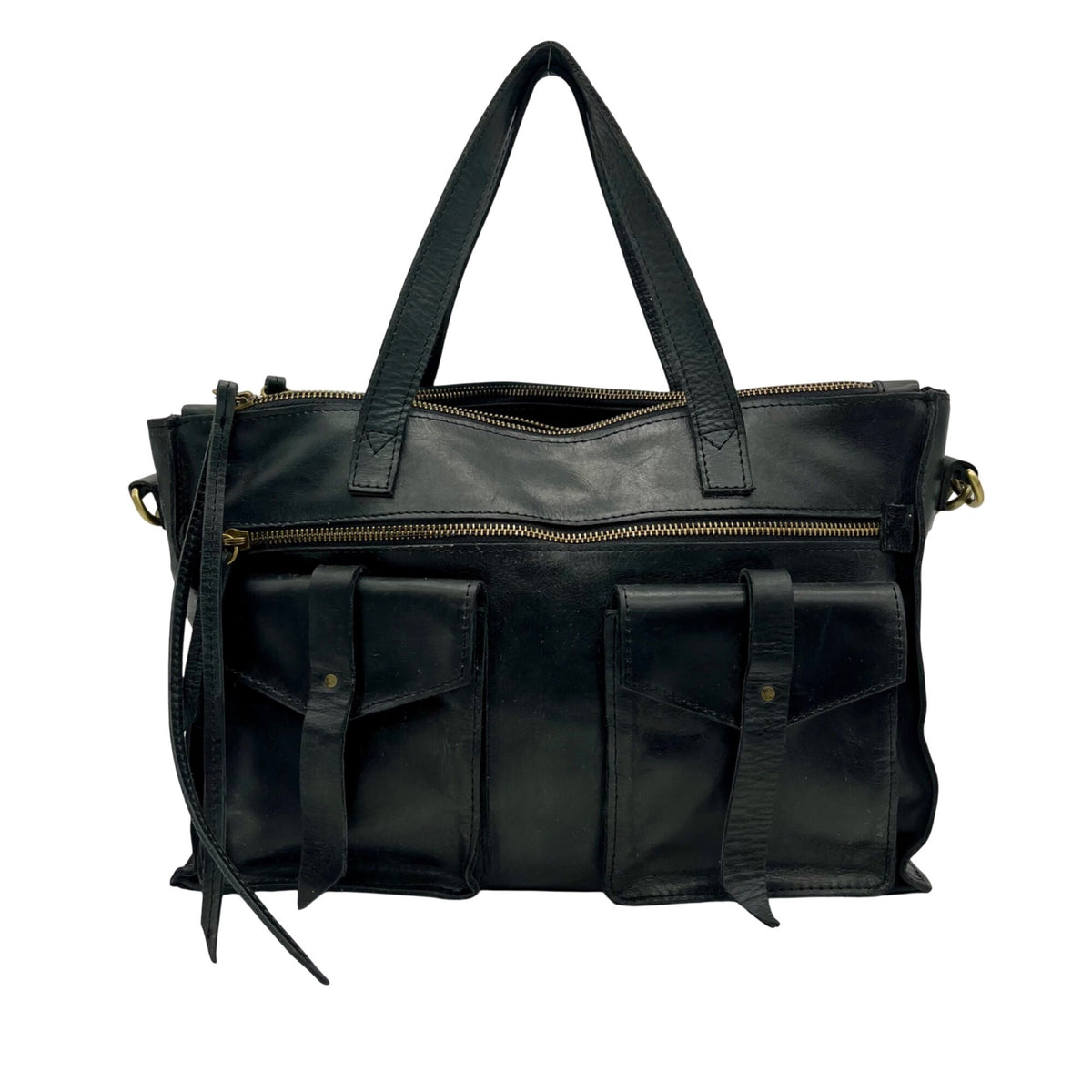 Raven &amp; Lily Black Leather Tote Bag