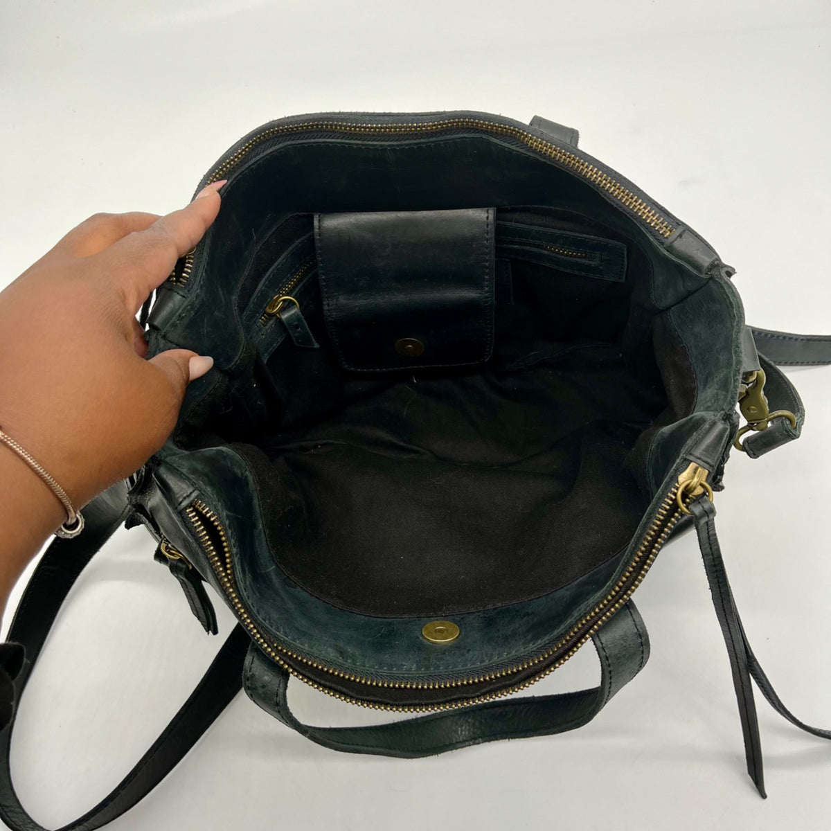Raven &amp; Lily Black Leather Tote Bag