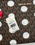 Michael Kors Brown Coated Canvas Jet Set Polka Dot Crossbody Bag