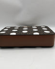 Michael Kors Brown Coated Canvas Jet Set Polka Dot Crossbody Bag