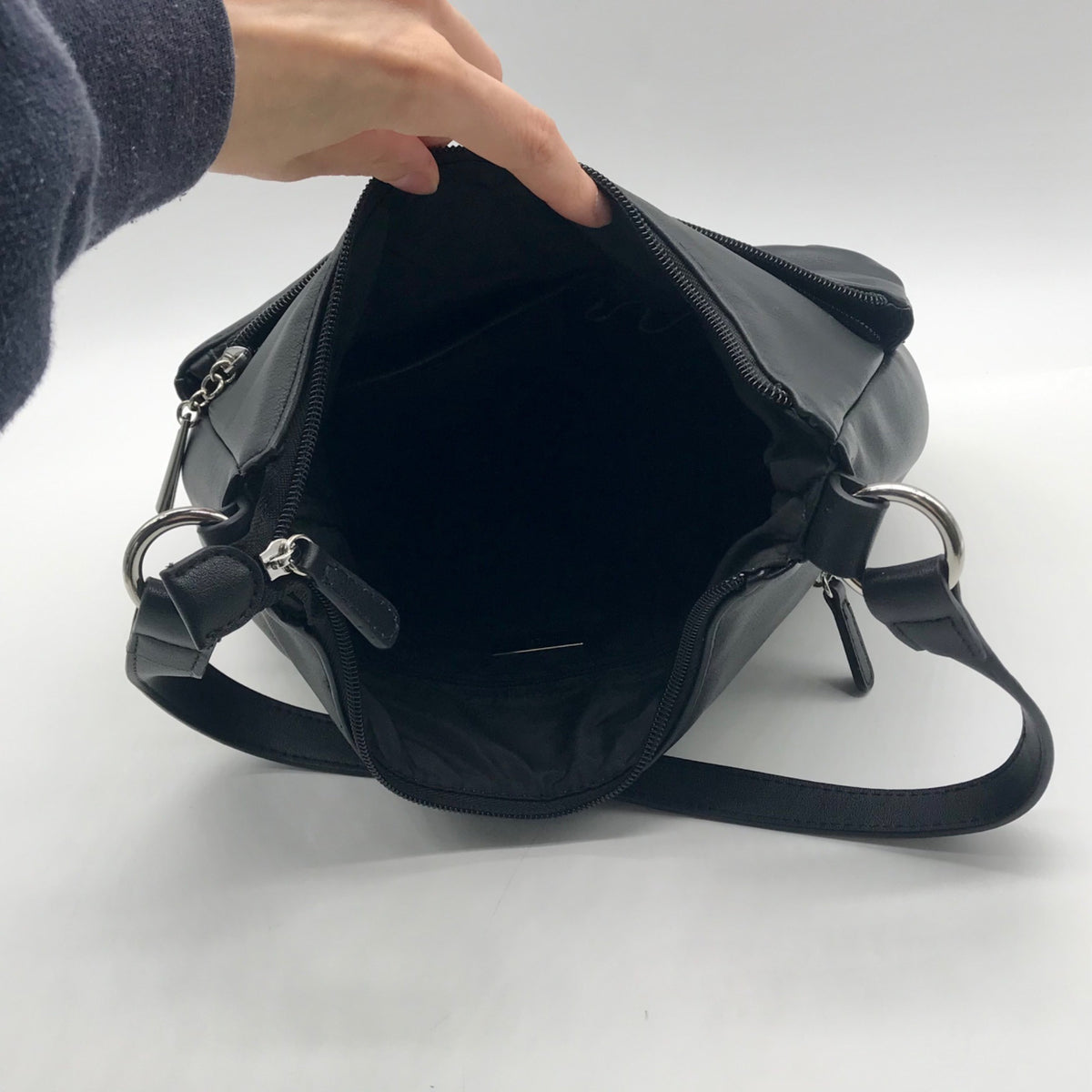 Giani Bernini Black Nappa Leather Shoulder Bag