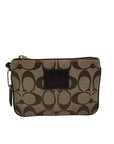 Coach Khaki Canvas Signature C Monogram Wristlet