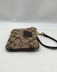 Coach Khaki Canvas Signature C Monogram Wristlet