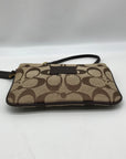 Coach Khaki Canvas Signature C Monogram Wristlet