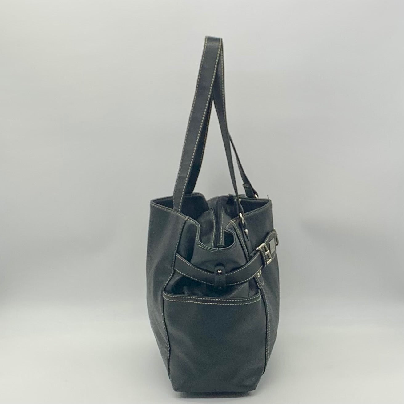Club Rochelier Black Pebbled Leather Handbag