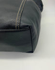 Club Rochelier Black Pebbled Leather Handbag