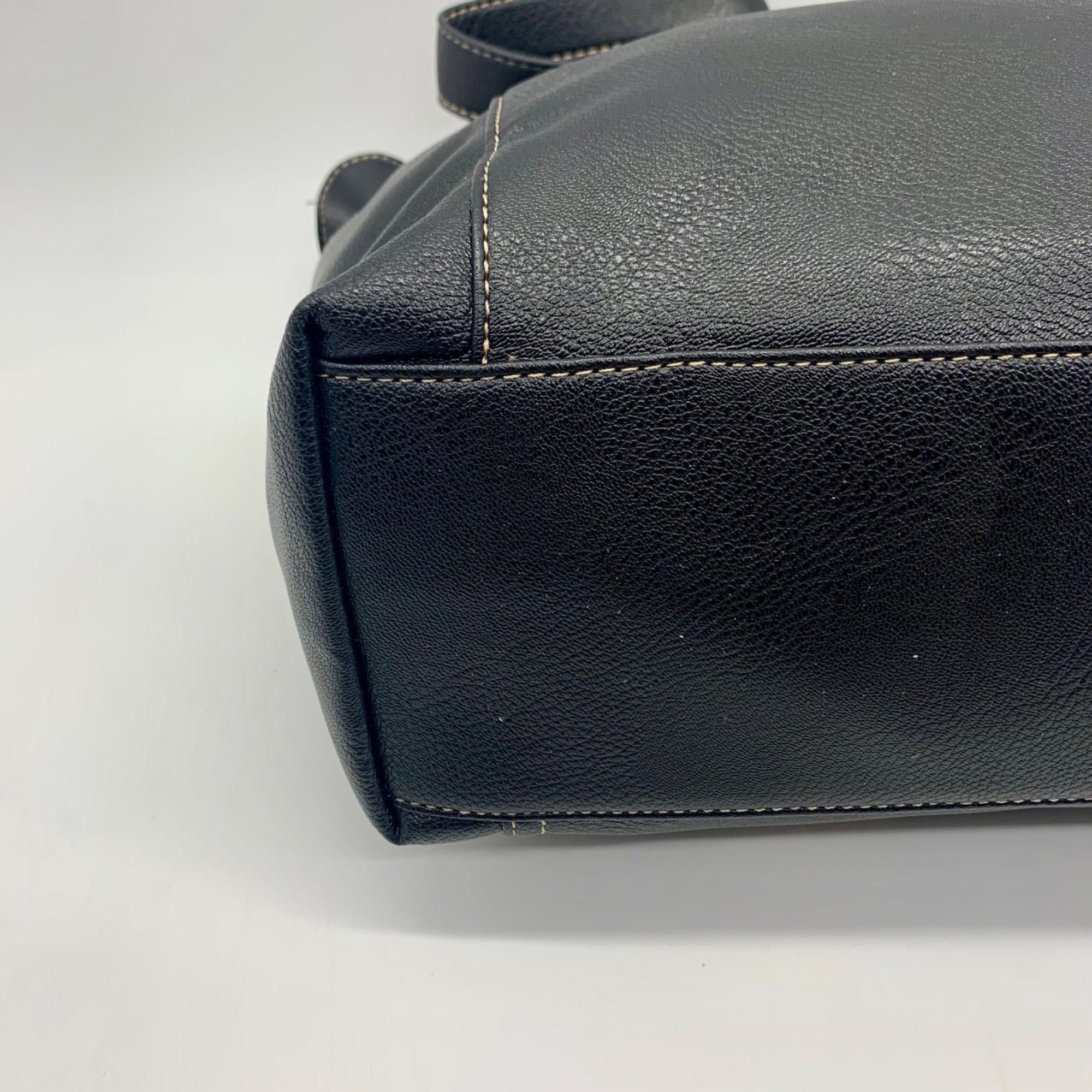 Club Rochelier Black Pebbled Leather Handbag