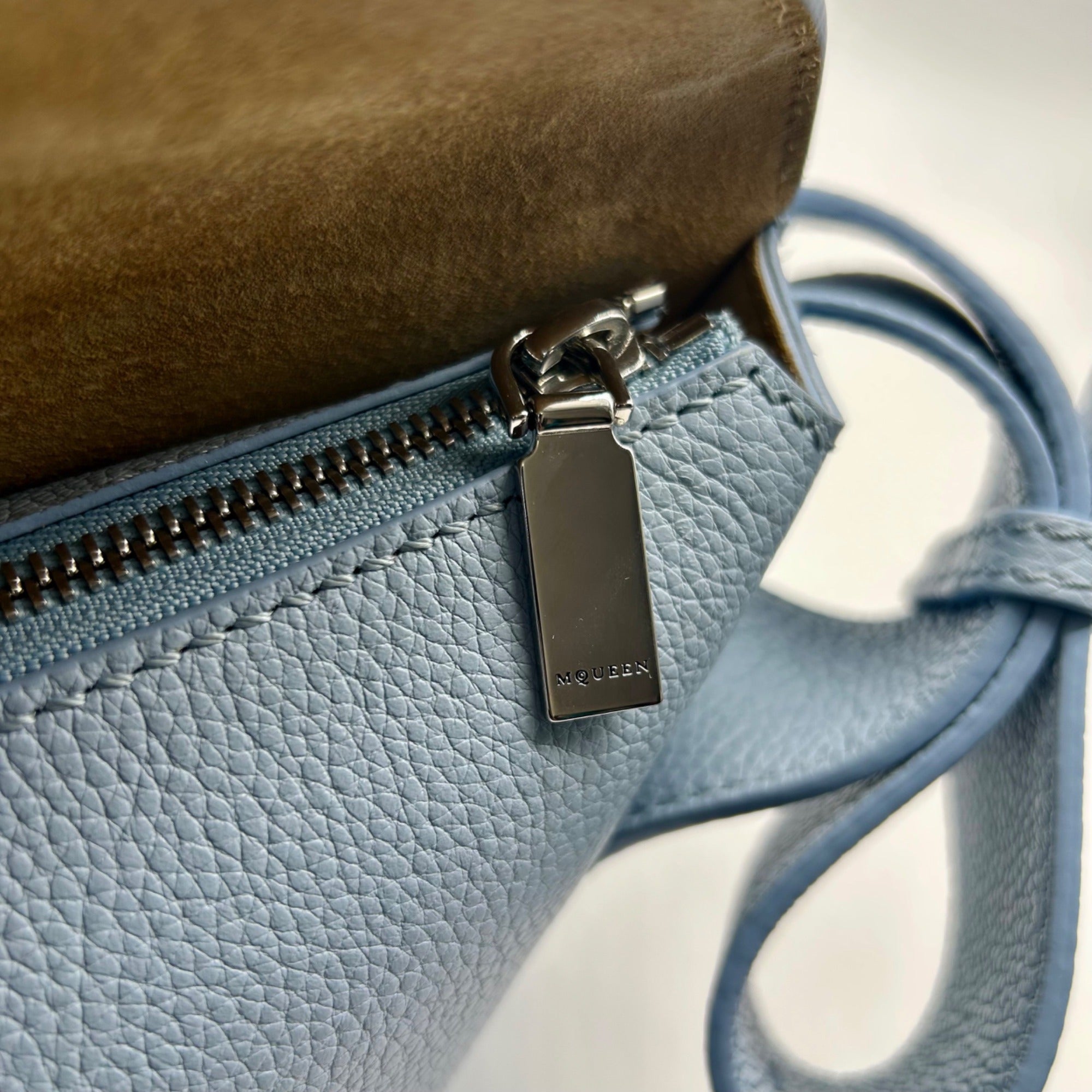 Alexander Mcqueen Blue Leather Shoulder Bag