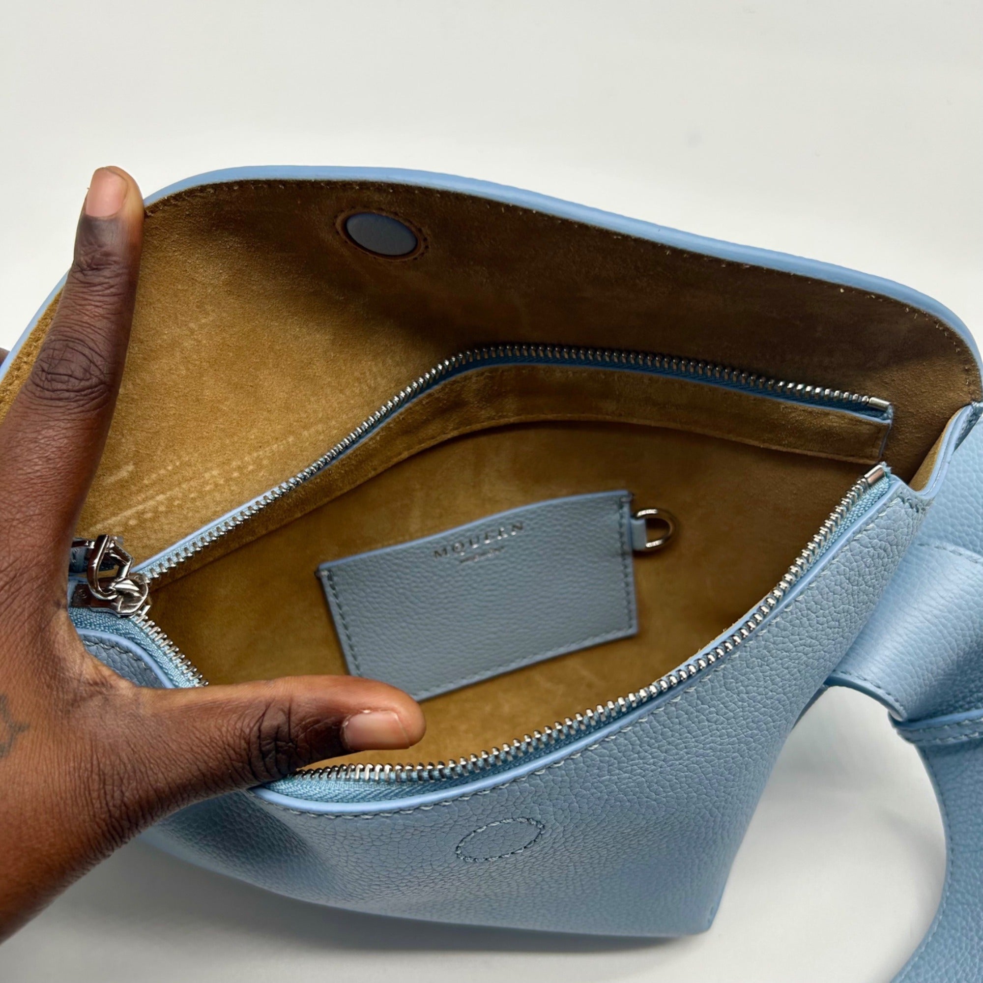 Alexander Mcqueen Blue Leather Shoulder Bag