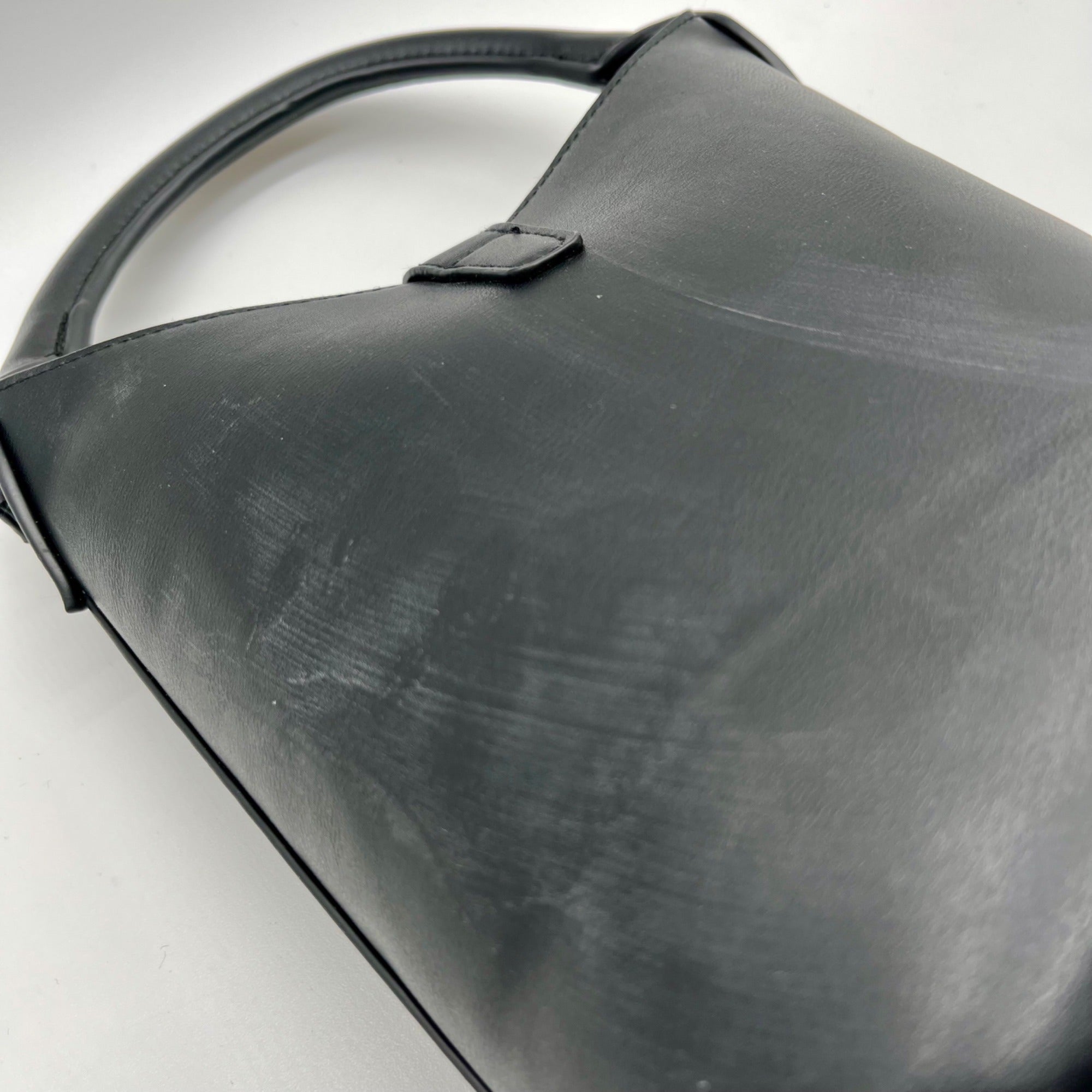 H &amp; M Black Faux Leather Bucket Bag