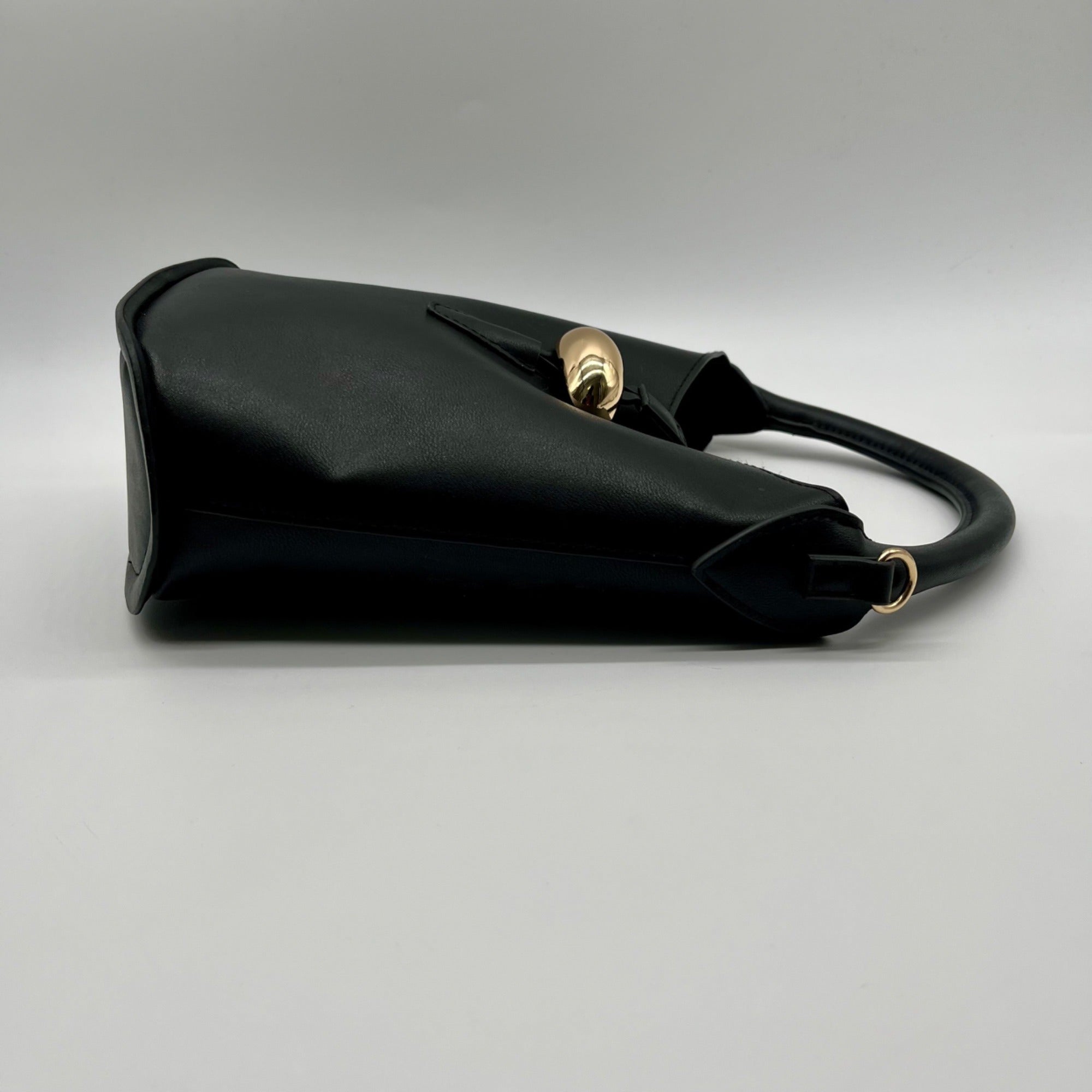 H &amp; M Black Faux Leather Bucket Bag