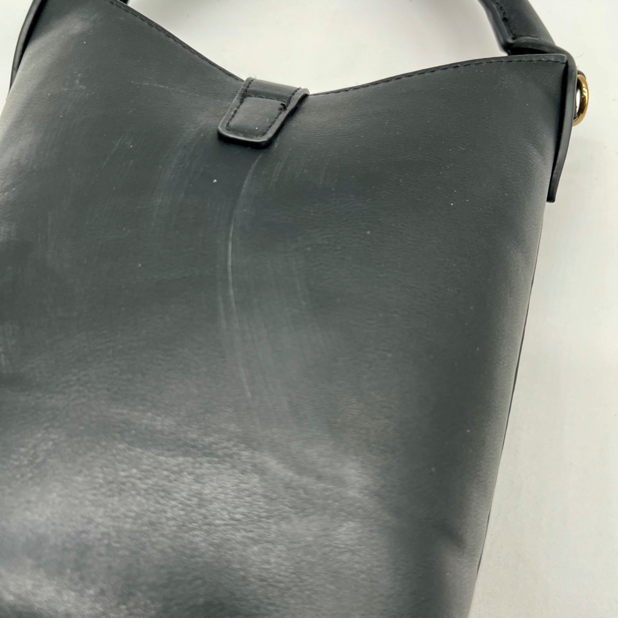H &amp; M Black Faux Leather Bucket Bag