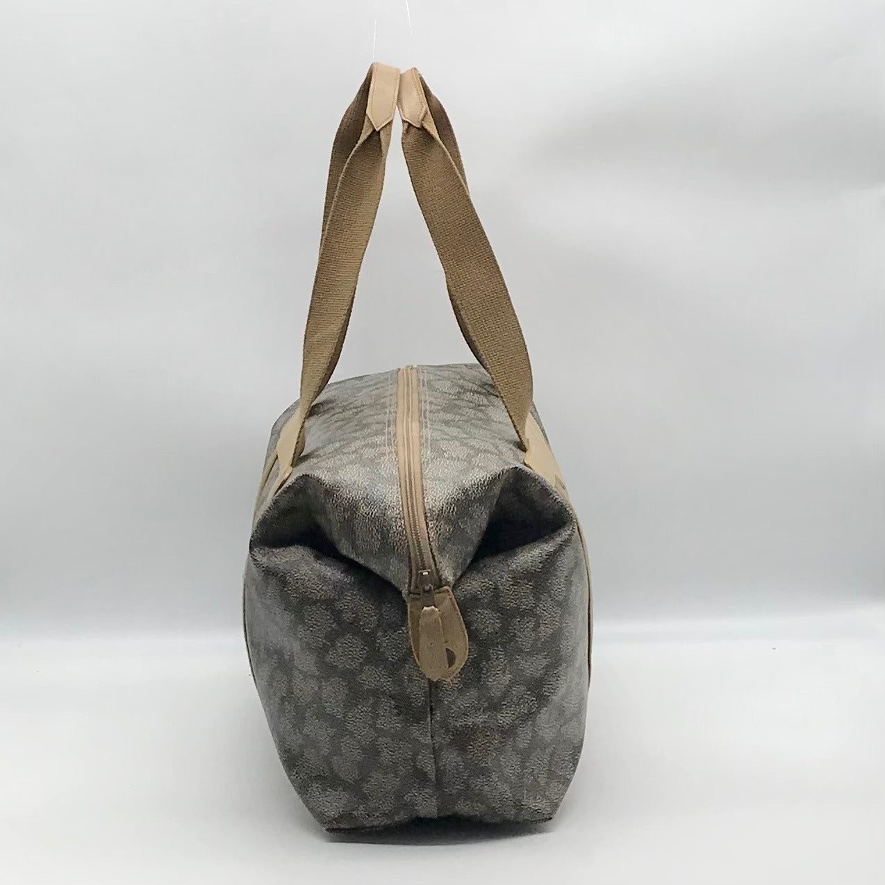 Yves Saint Laurent Beige &amp; Brown  Canvas Vintage Giraffe Print Duffel Bag