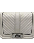 Rebecca Minkoff White Quilted Leather Chevron Love Crossbody