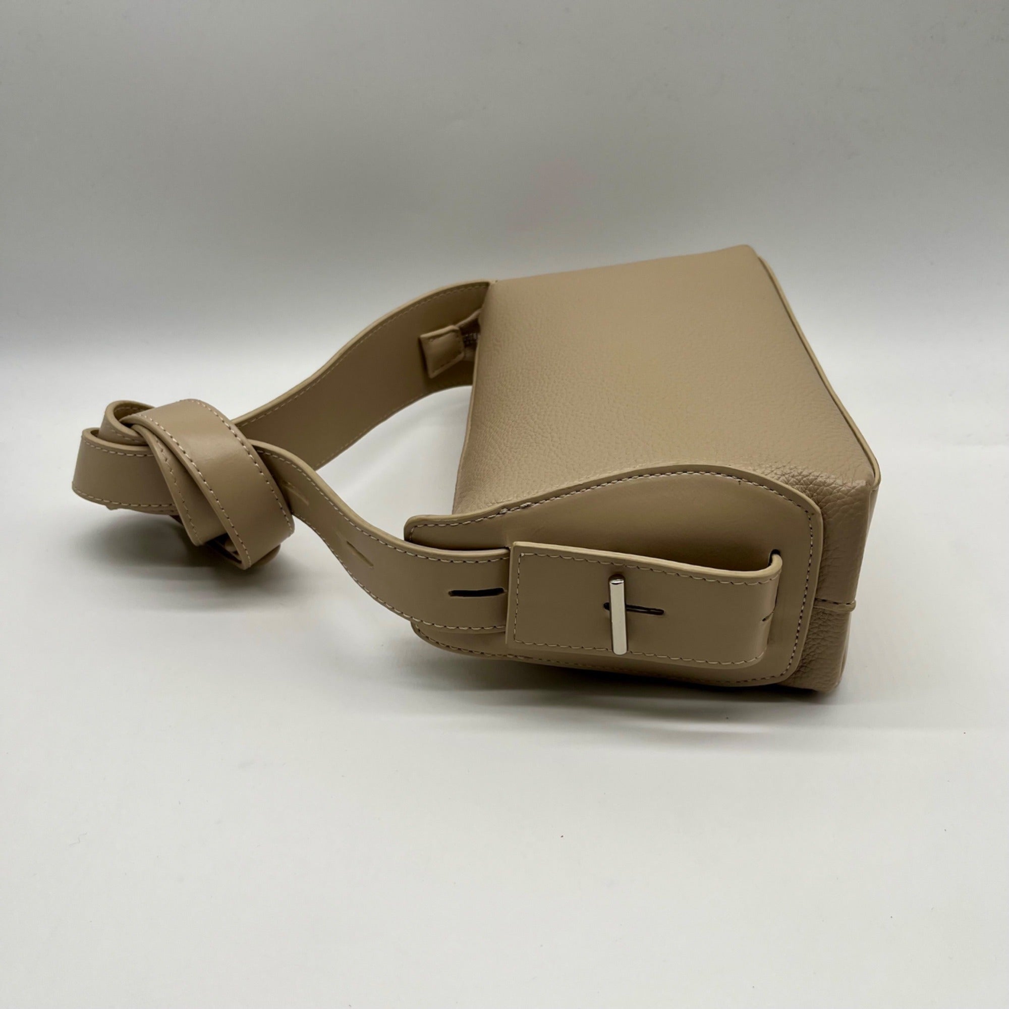 MMS Beige Leather Shoulder Bag
