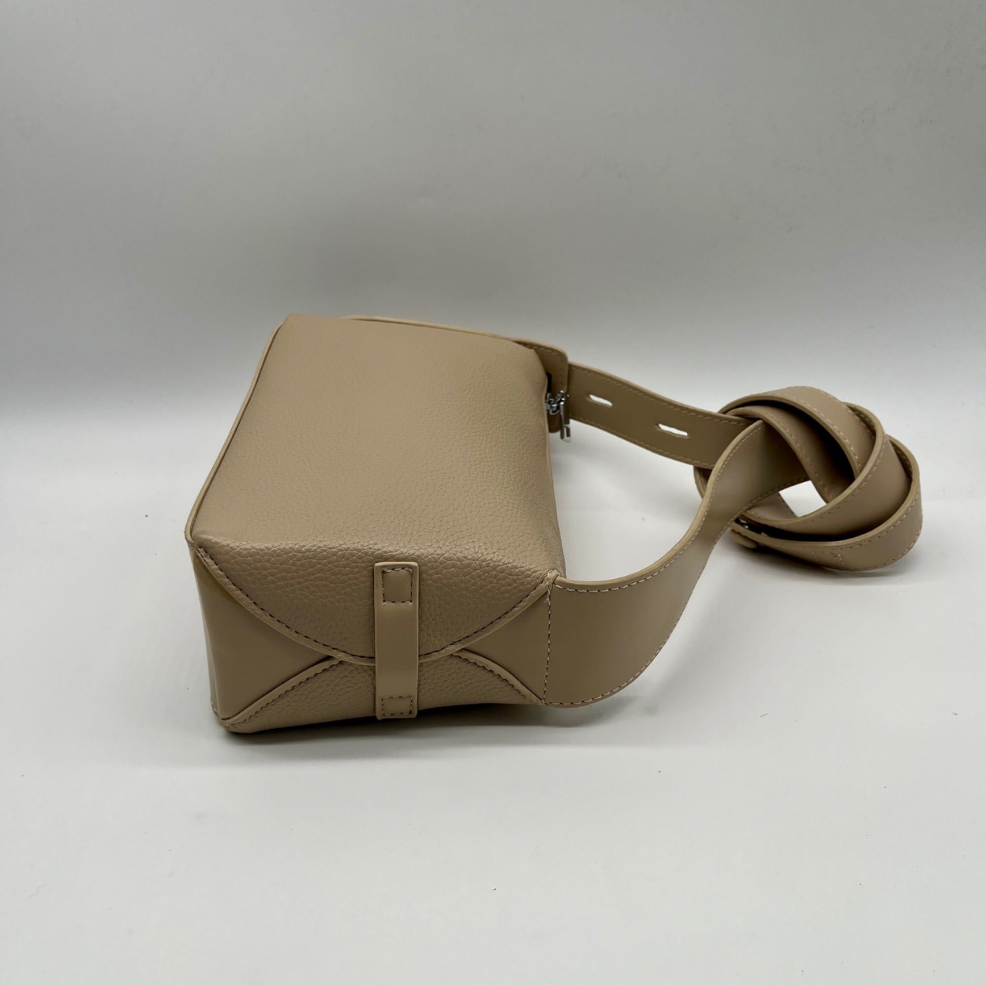 MMS Beige Leather Shoulder Bag