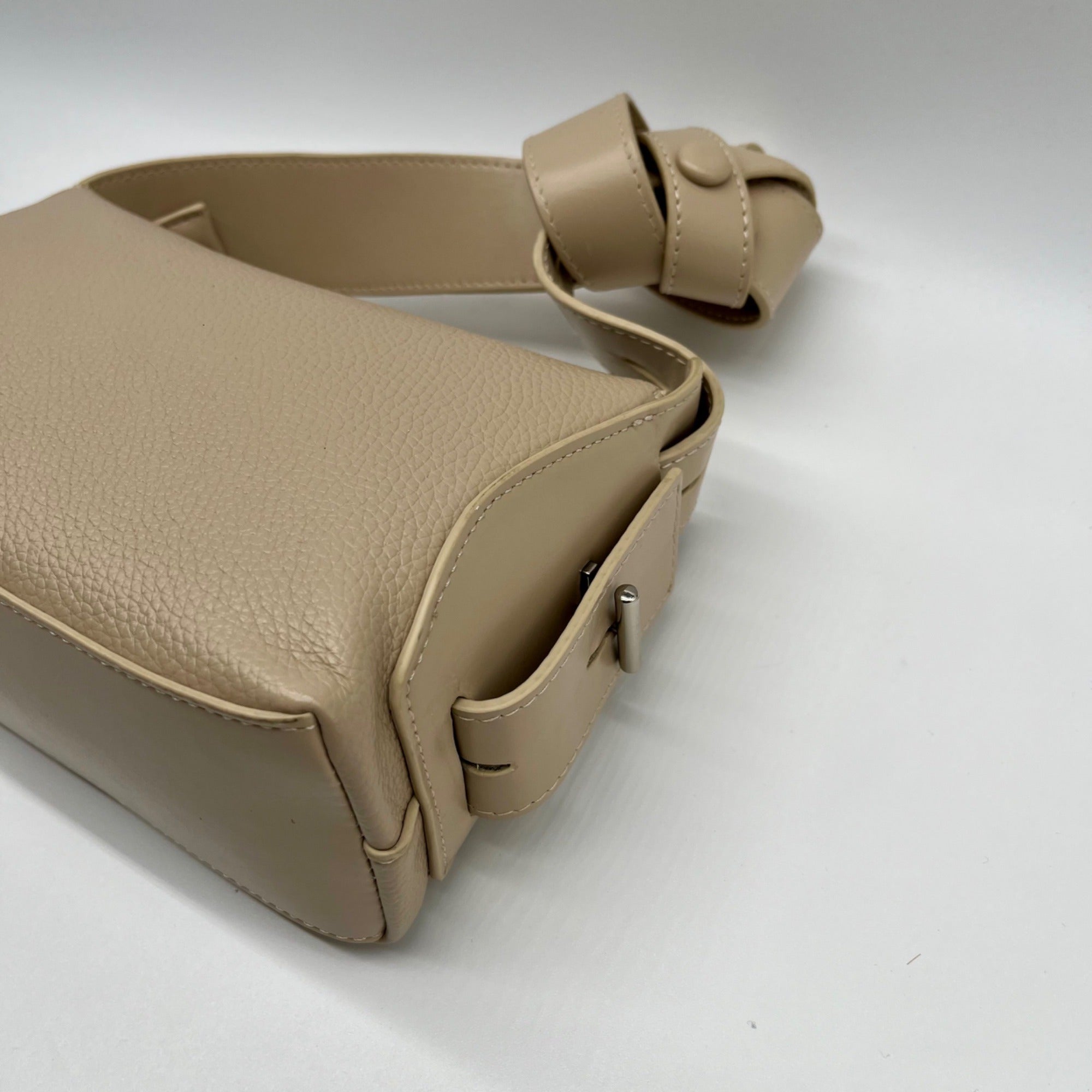 MMS Beige Leather Shoulder Bag