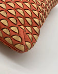 Pour La Victoire Coral & Tan Woven Leather Crossbody Bag