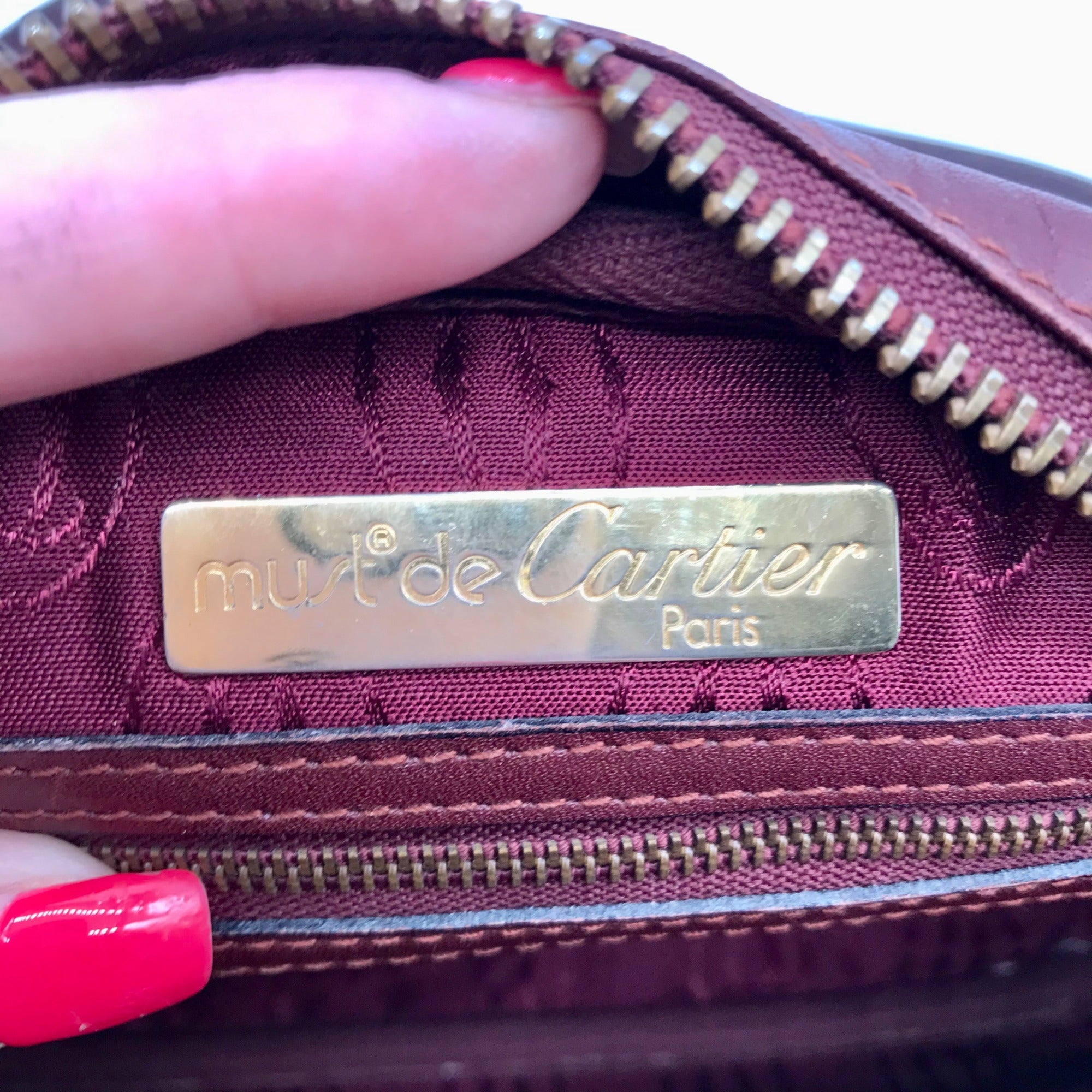 Cartier Burgundy Leather Must De Cartier Shoulder Bag